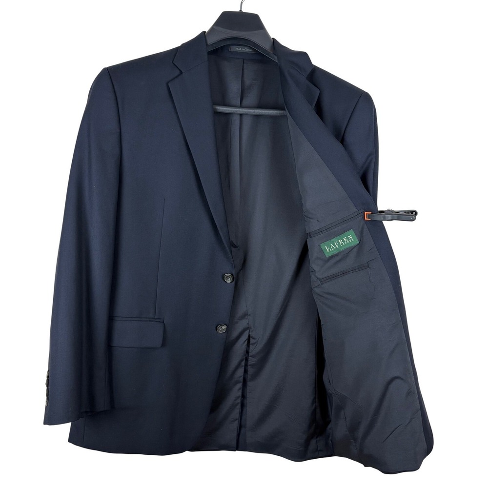 Lauren Ralph Lauren 43R Black 100% Wool 2-Button Blazer Sport Coat Suit Jacket